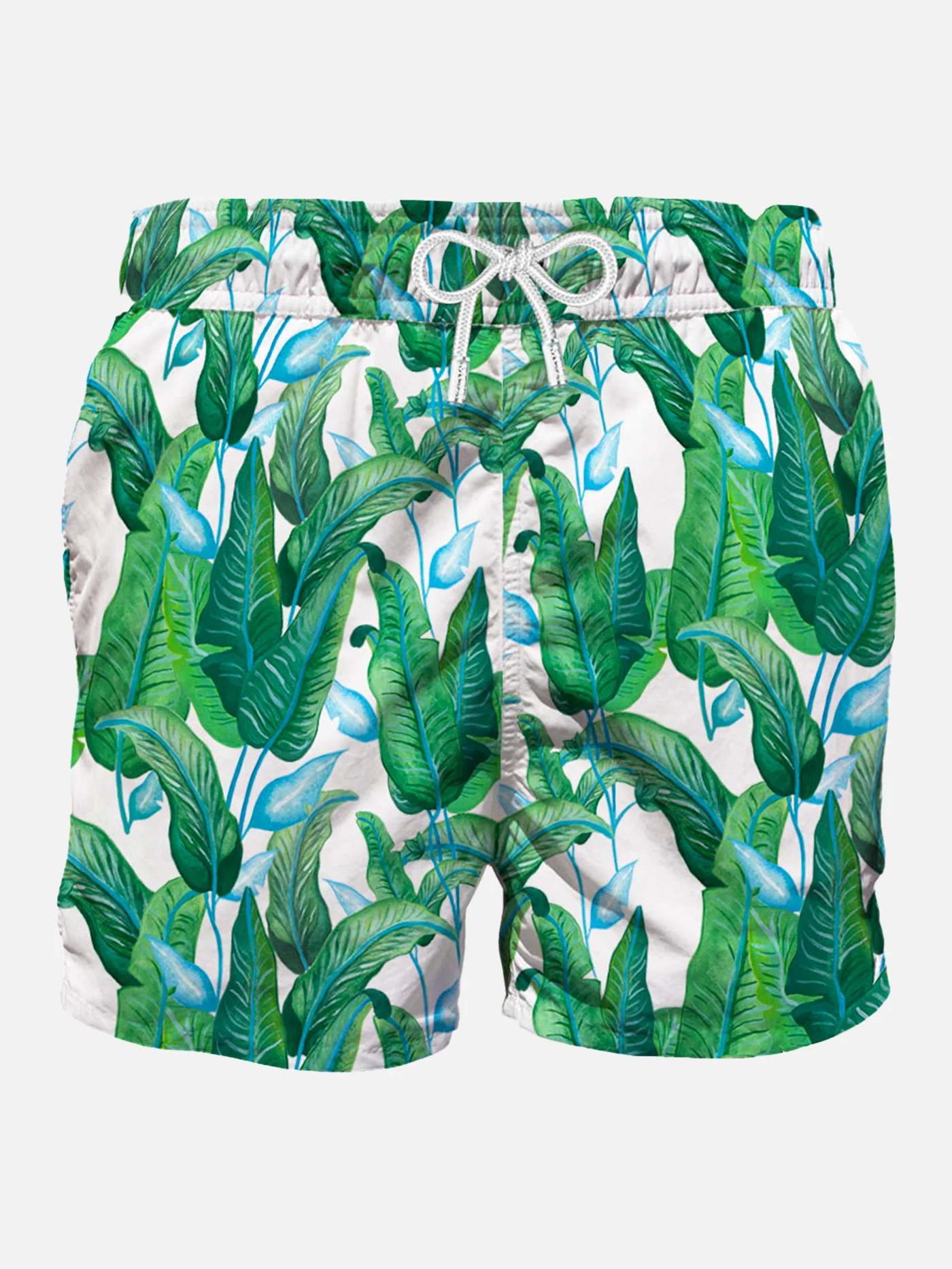 Maillot de bain mi-long à imprimé de feuilles tropicales