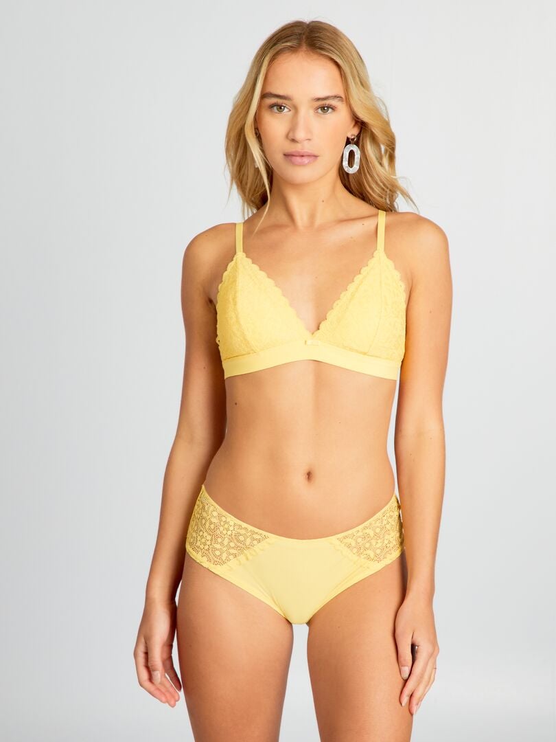 Sutiã Triângulo de Renda - AMARELO