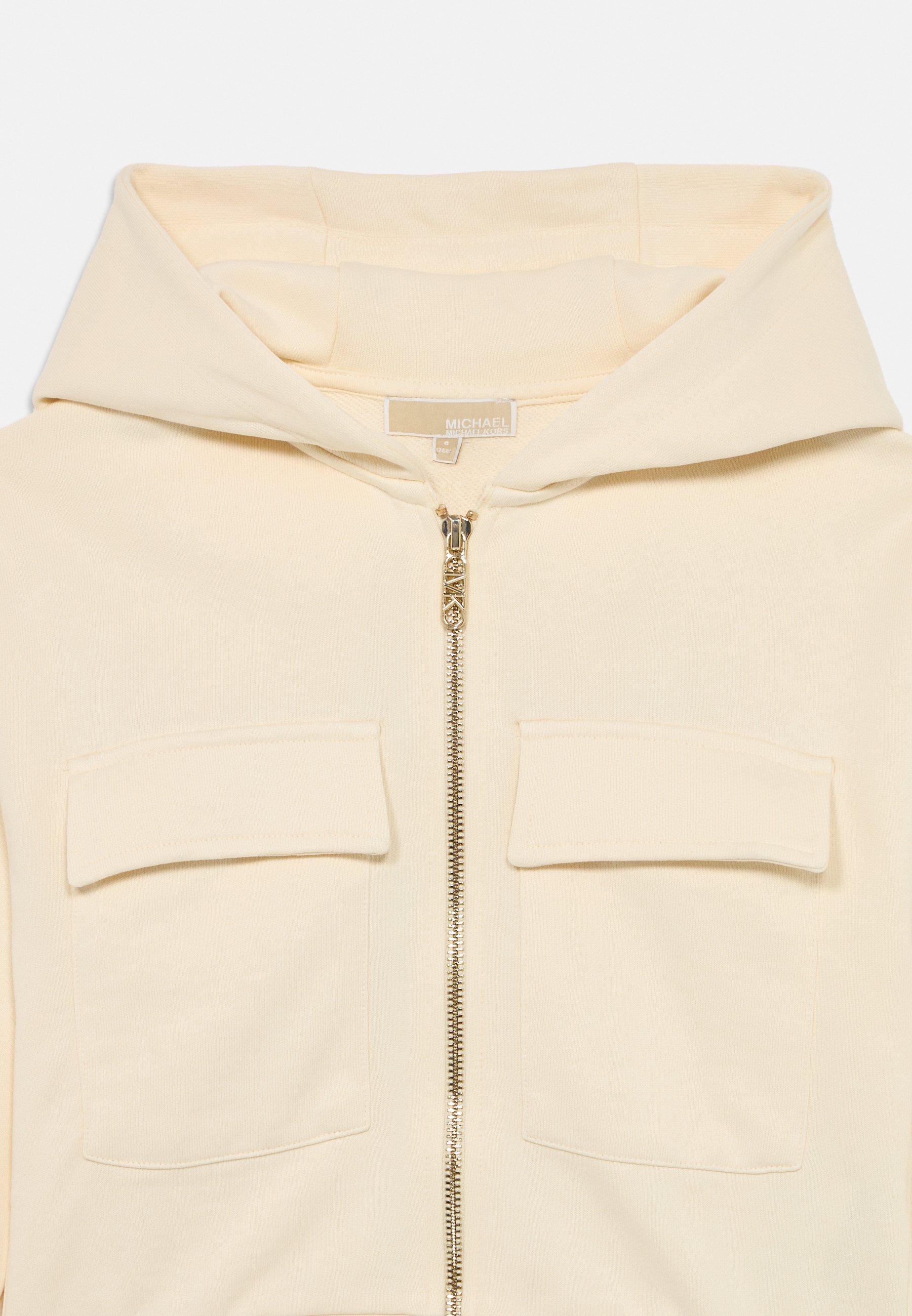 Sweat à capuche zippé Michael Kors Kids - crème