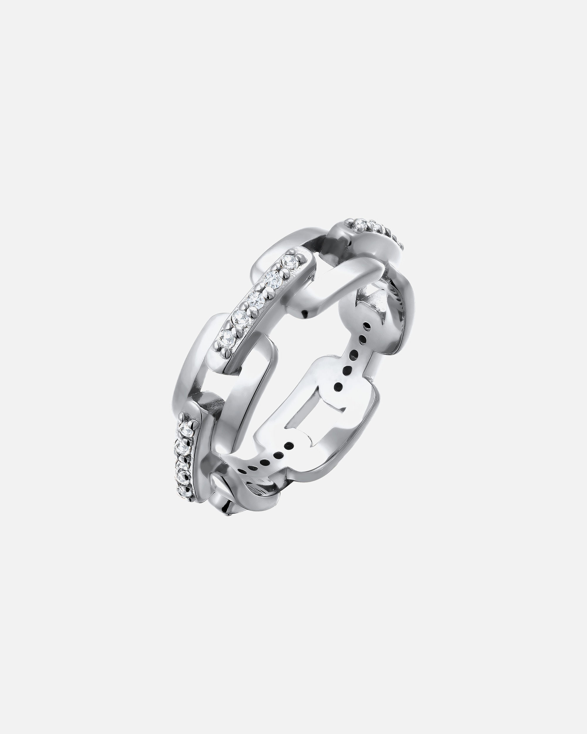 KUZZOI Kuzzoi Bague à maillons Hommes Zirconia Taille Diamant Blanc 925 Argent Sterling Argent Fête / Réveillon du Nouvel An