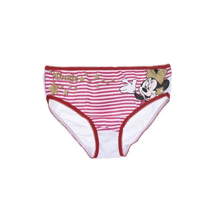 Conjunto de 3 braguitas de Minnie Mouse de Disney para niñas - Cintura y aberturas de las piernas elásticas - 100 % algodón OEKO-TEX®
