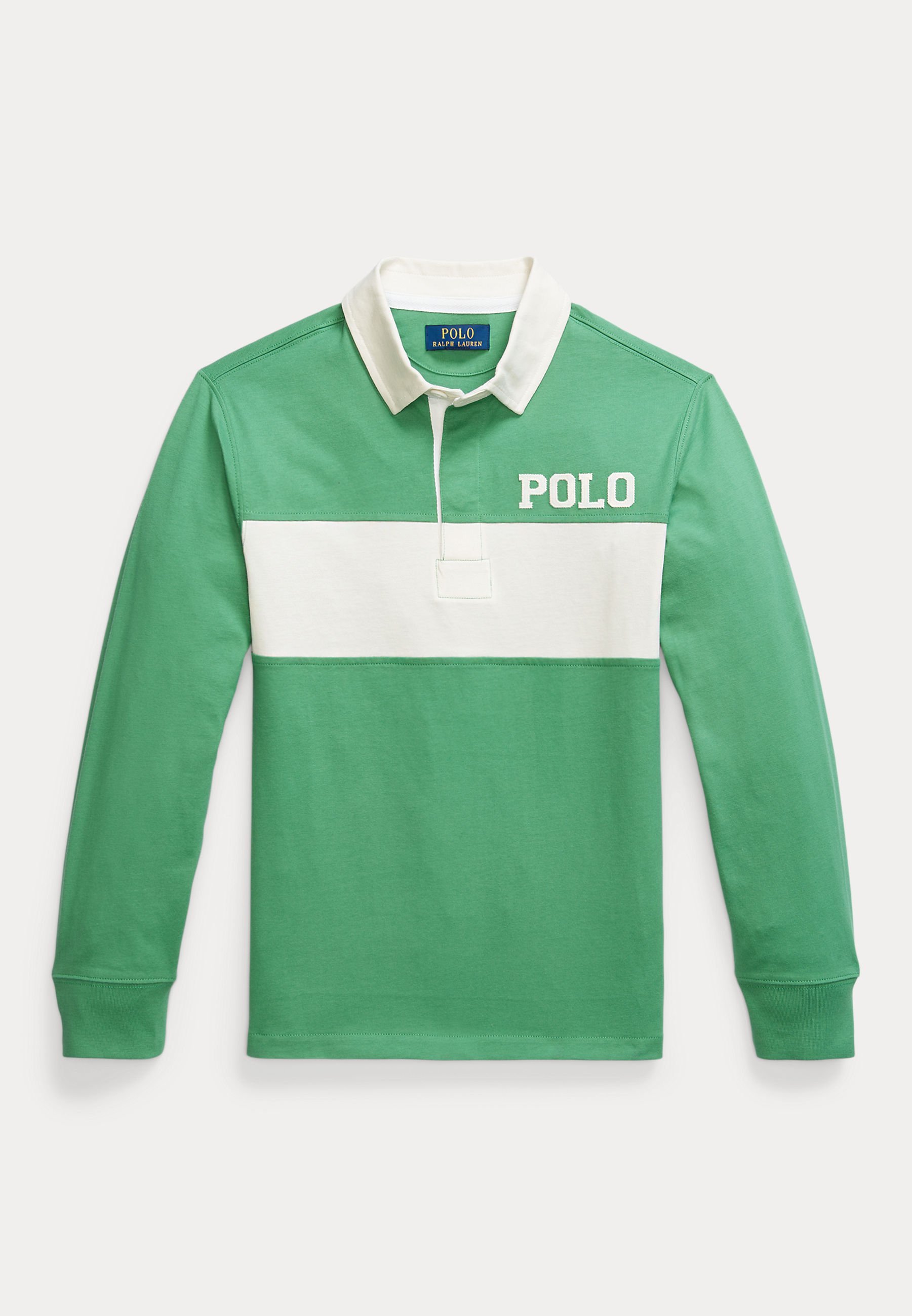 Polo Ralph Lauren Maglia da rugby in jersey di cotone con logo applicato - Maglia a maniche lunghe - verde zattera