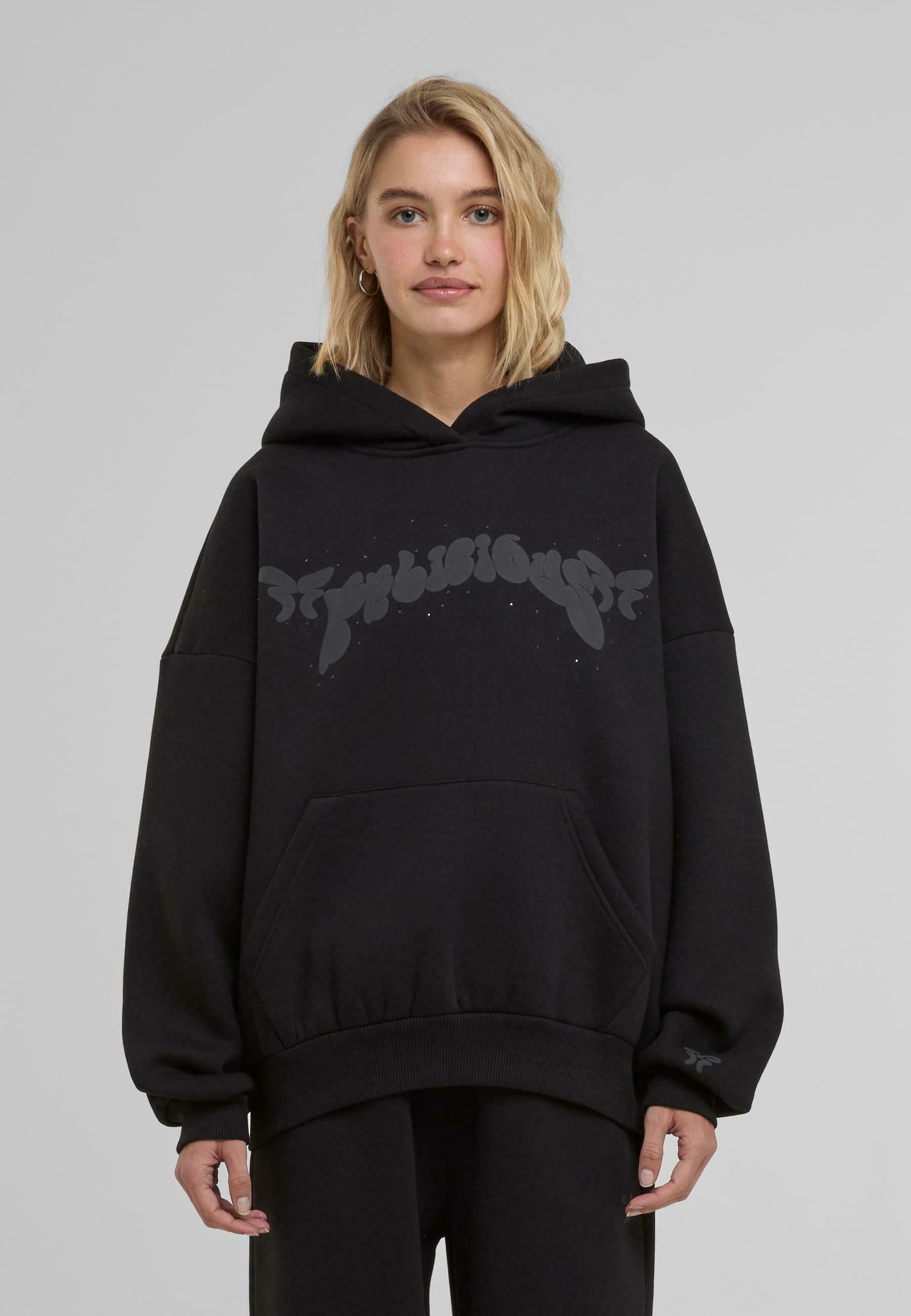 FELICIOUS RHINESTONES PUFF - Hoodie - zwart