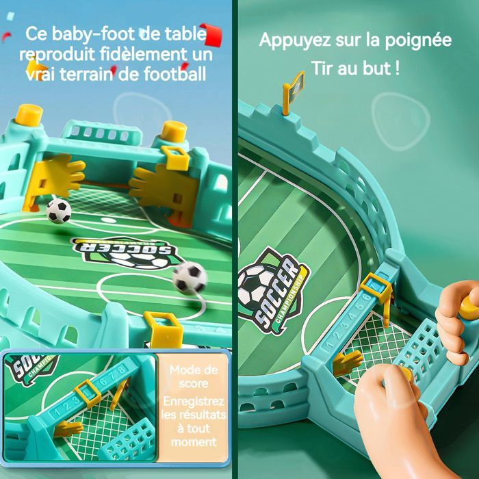 Mesa de futbolín C de 23 x 12 cm, material ABS. Diversión sin fin para dos jugadores. Mesa de futbolín interactiva y competitiva. Juguete de mesa.
