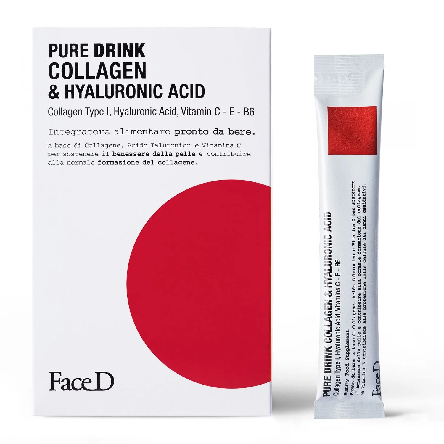 Integratori Pure Drink Collagen & Hyaluronic Acid - Integratore Pelle