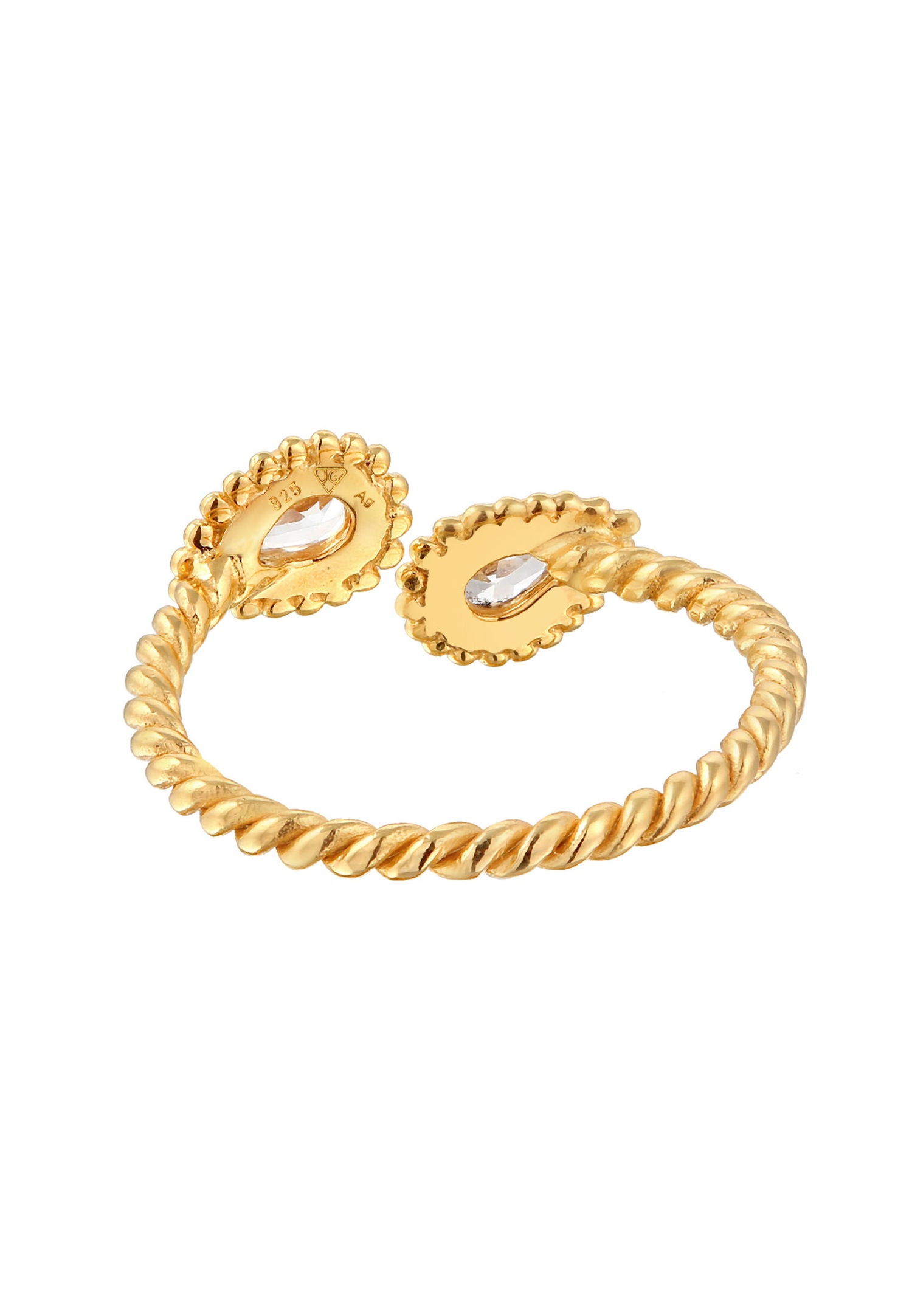 Elli Femmes Goutte Vintage Look Ouvert avec cristaux de zirconium en argent sterling 925 plaqué or
