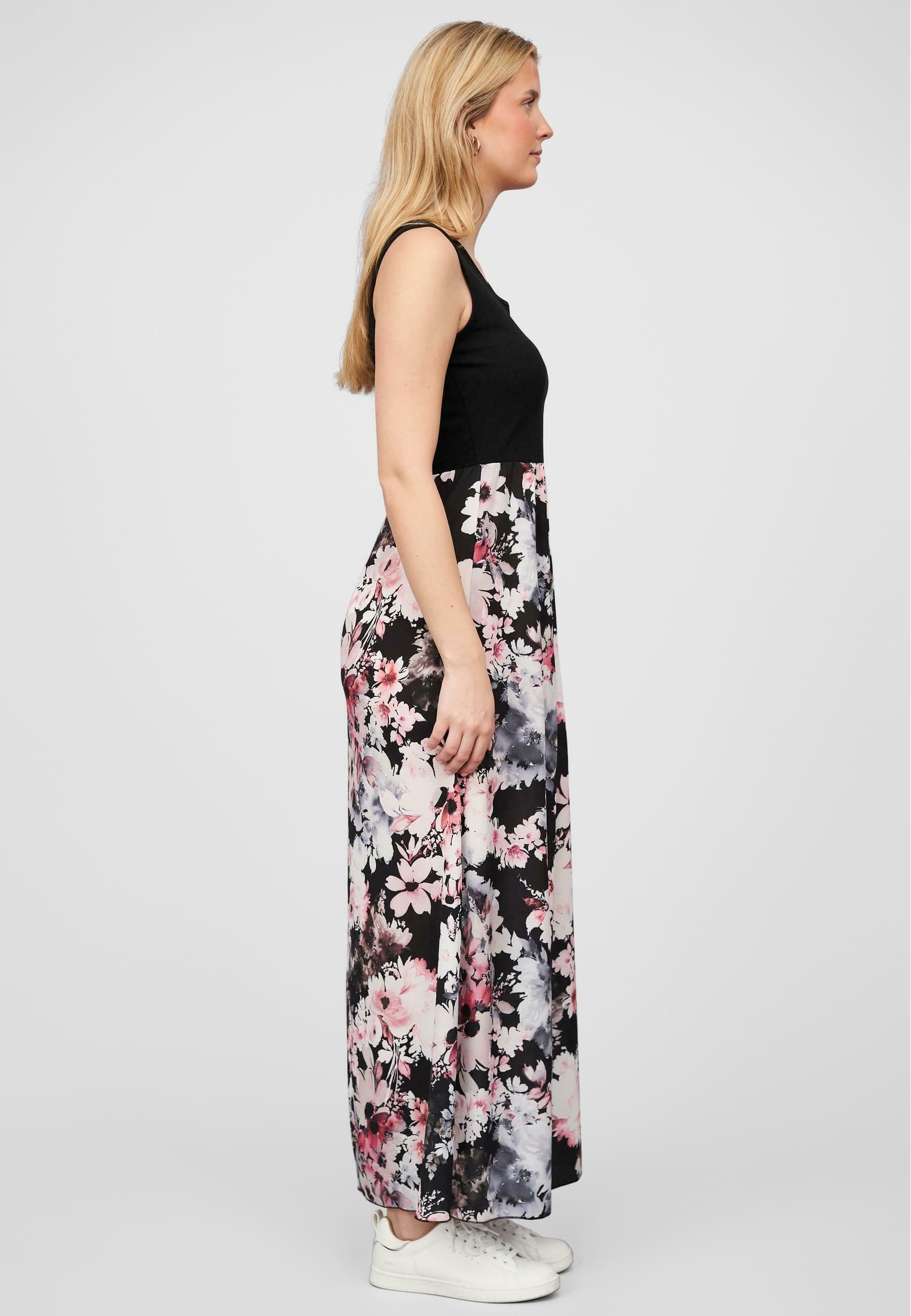 Cloud 5ive BLUMEN MUSTER - Maxi-jurk - zwart