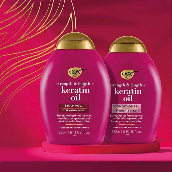 OGX Anti-Breakage+ Keratin Oil pH-tasapainotettu shampoo 385ml