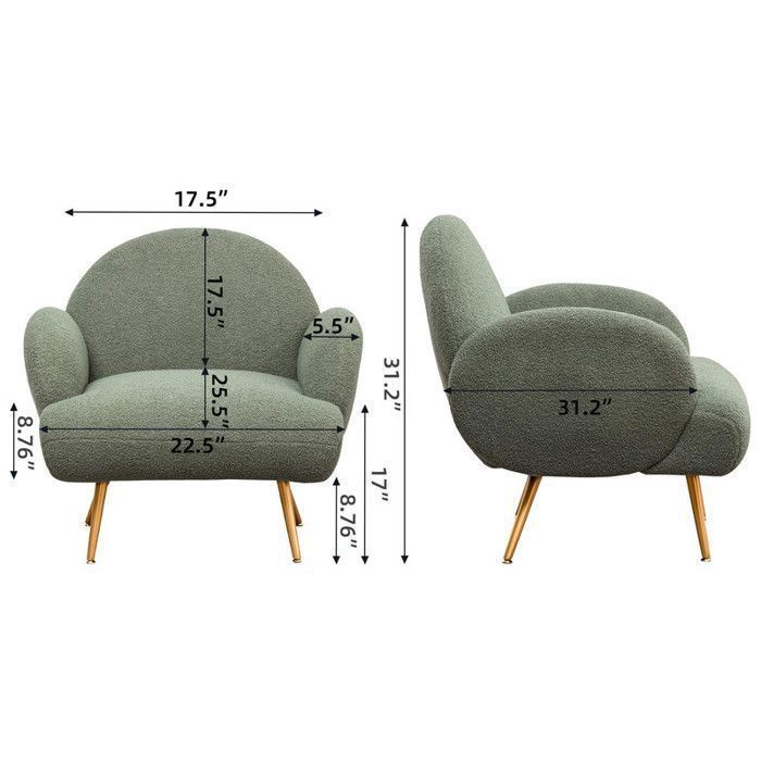 Sillón moderno, sillón individual, sofá verde