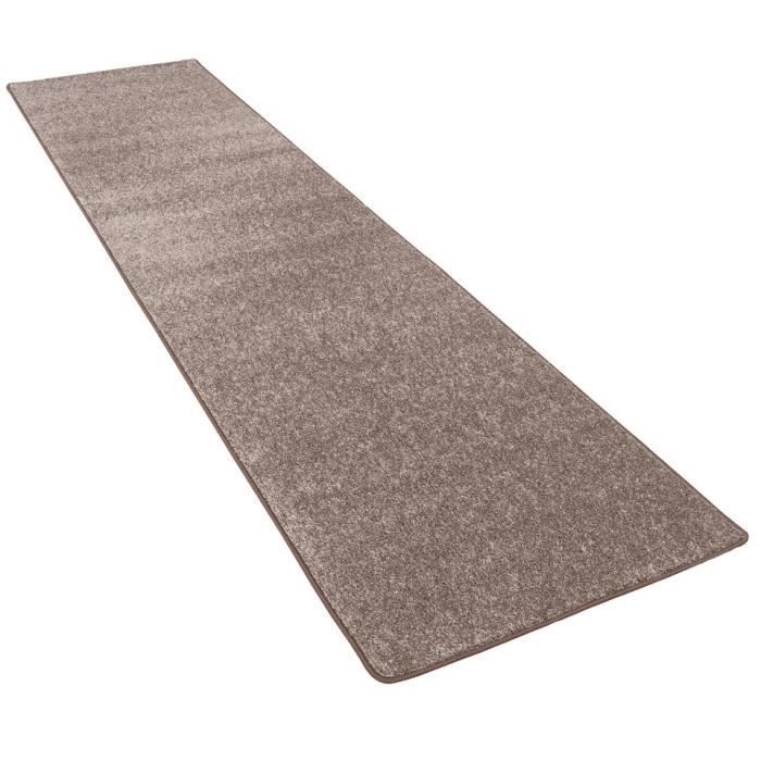 Tapis long couloir - SNAPSTYLE - Cottage - Taupe - 100x100 cm - Poils longs