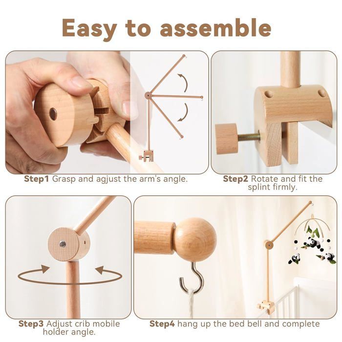 Support mobile bois pour lit bébé, support mobile table à langer