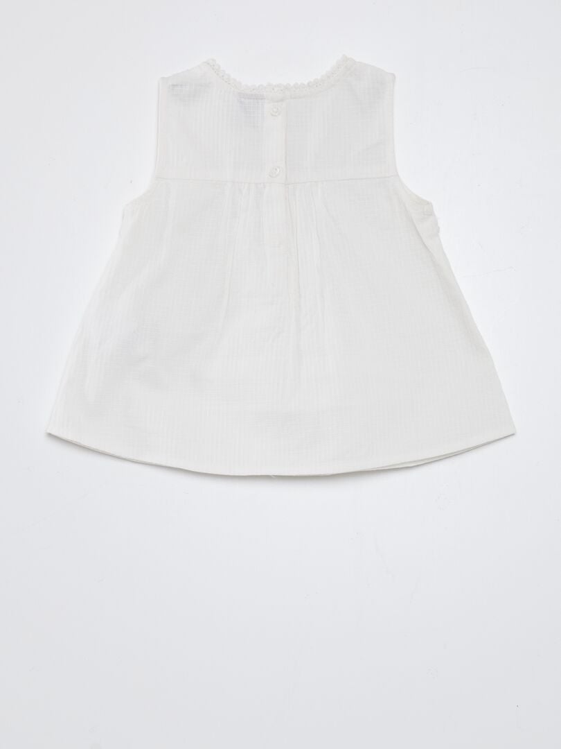 Blouse met borduurwerk - WIT