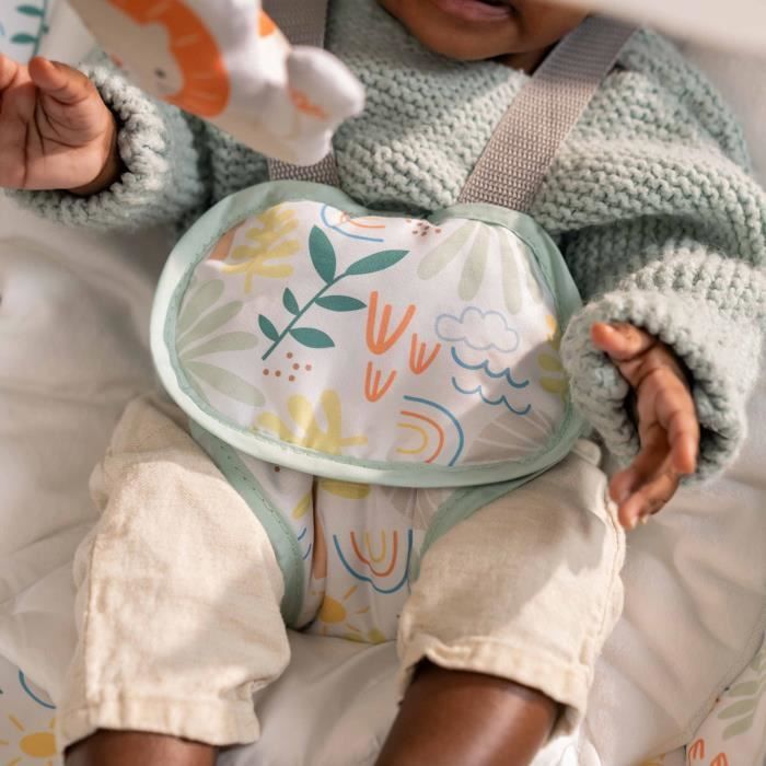 INGENUITY Transat bébé bascule évolutif 3-en-1 Keep Cozy -Tropical Rainbow- 3 Positions: arche avec jouets amovible, jusqu'à 18 kg