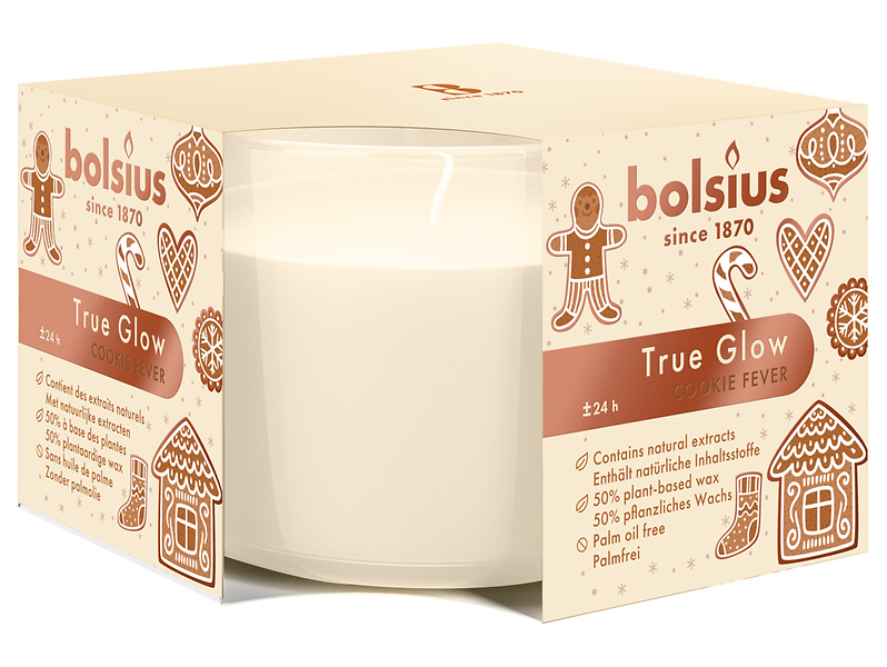 Świeca zapachowa w szkle True Glow Cookie Fever kremowa