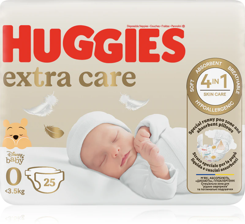 Huggies Extra Care wegwerpluiers maat 0