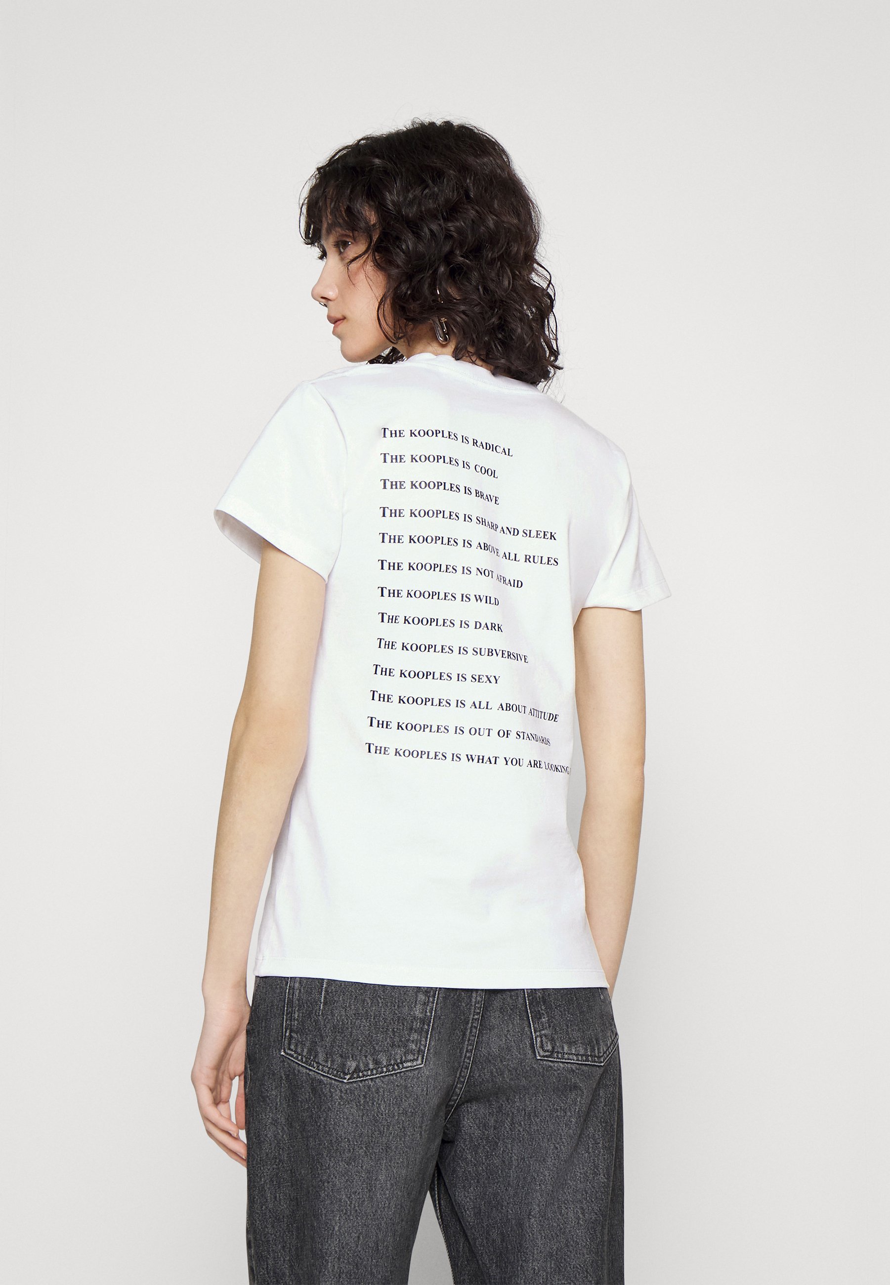 Kooples-printtipaita - valkoinen