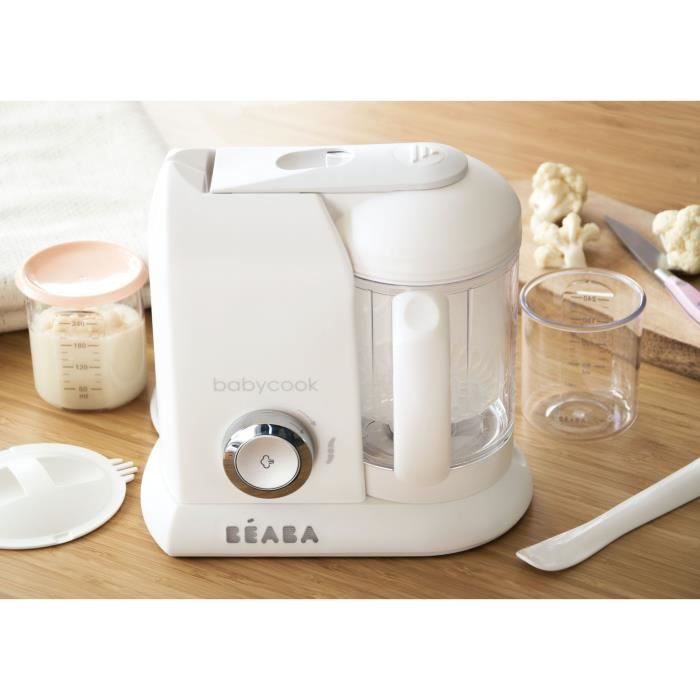 BÉABA - Babycook Solo - Robot da cucina 4 in 1 per pappe, frullatore e vaporiera - Bianco