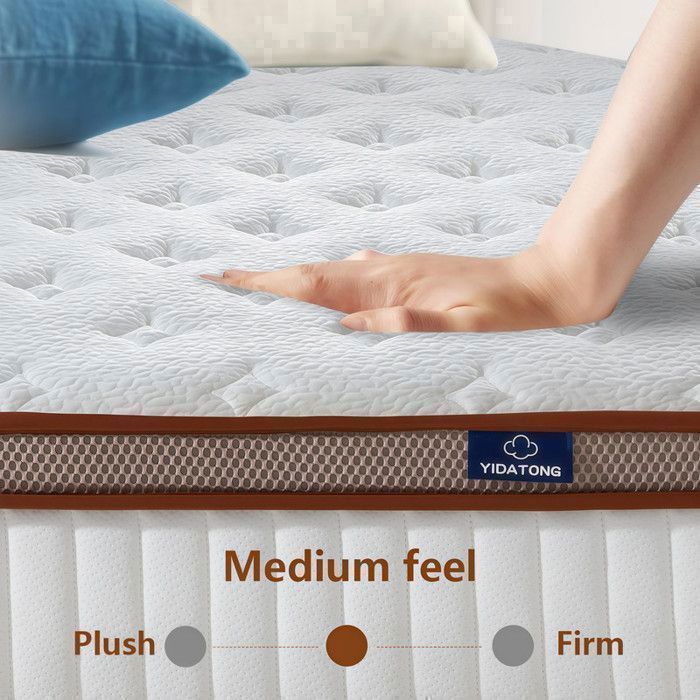 Materasso 140x200 - spessore 26 cm, ibrido di molle insacchettate e memory foam, certificato Oeko-Tex, supporto perfetto, ergonomico.