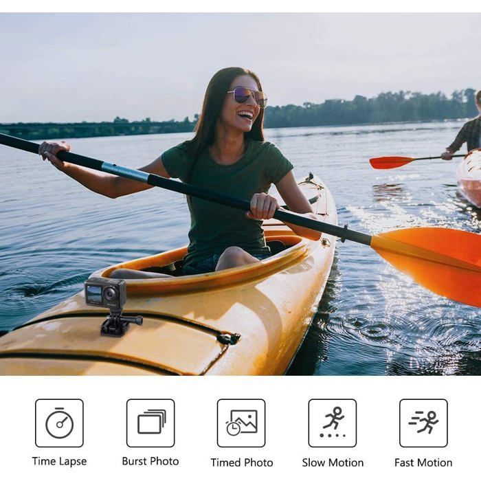 AKASO Brave 7 Le Caméra Sport d'action WiFi 4K 30FPS 20MP &Écran Tactile et EIS 2.0 Caméra sous-Marine 40M avec Télécommande -GYBK