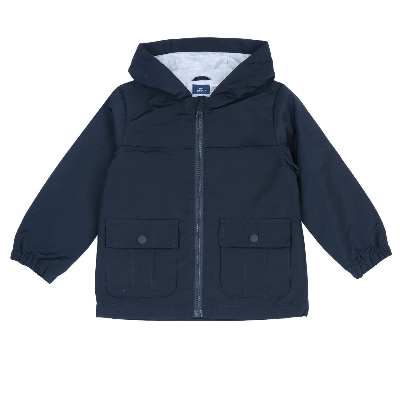 Μπλε σκούρο μπουφάν με κουκούλα