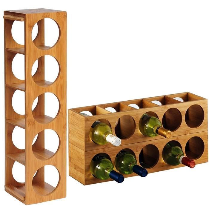 SBSS0014 Étagère à vin pour 5 Bouteilles,PorteBouteilles en Bambou 196
