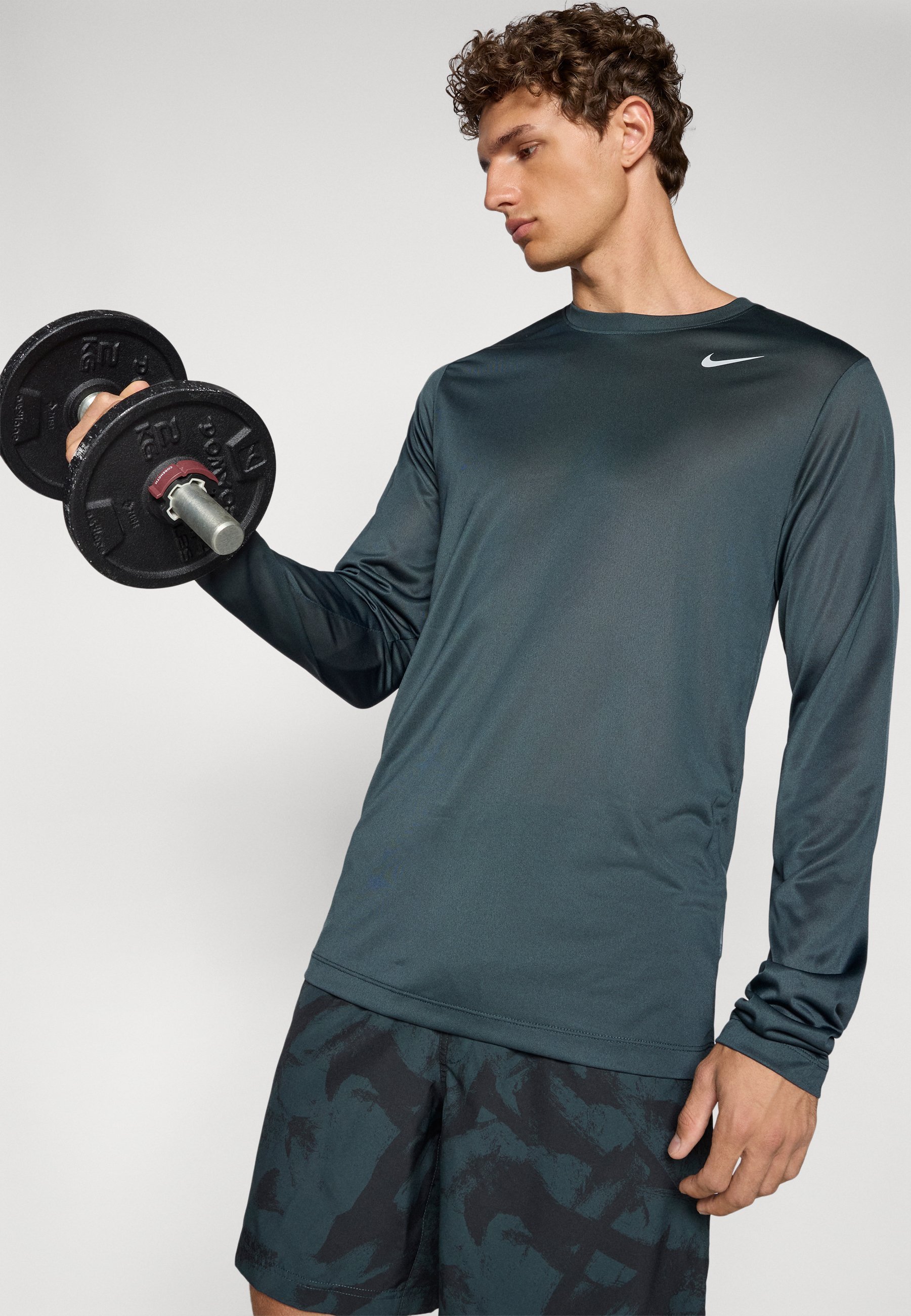 Nike Performance TEE RESET - Top met lange mouwen - zeewier/mat zilverkleurig