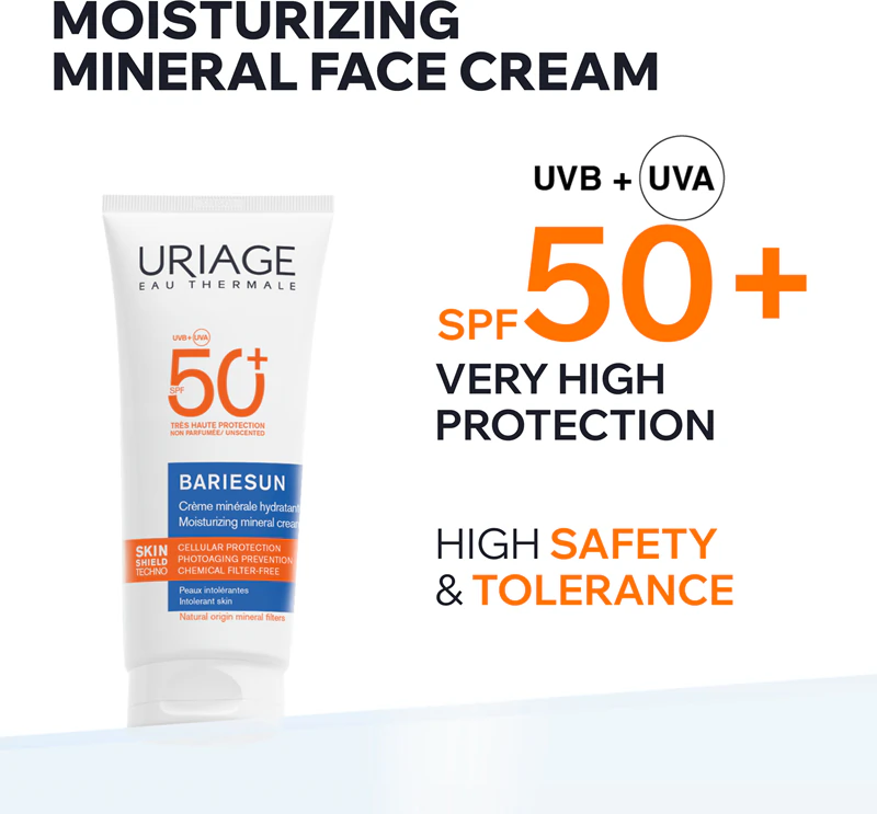 Uriage Bariésun Mineral Cream SPF 50+ minerálny ochranný krém na tvár a telo SPF 50+