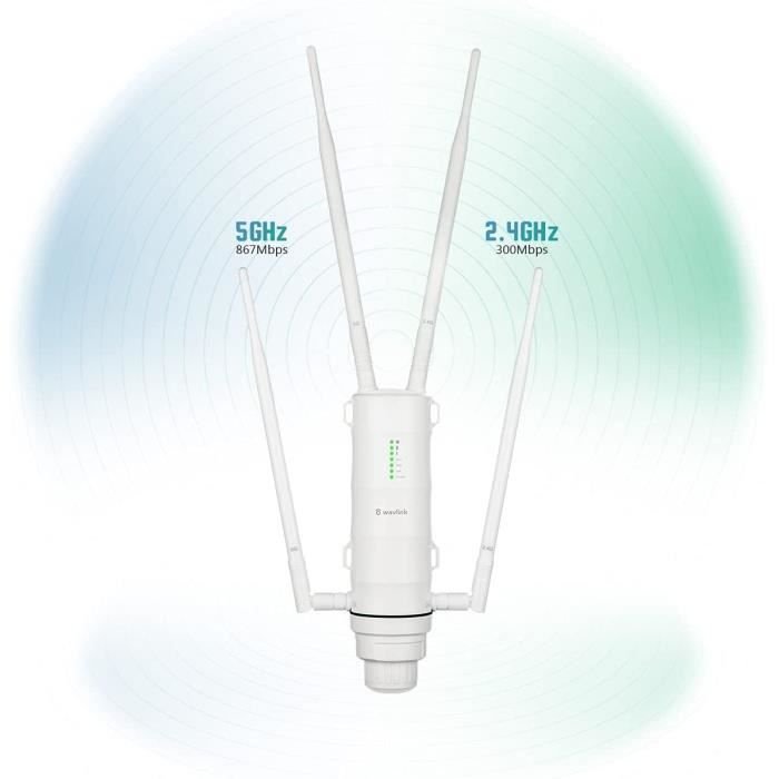 Répéteur extérieur AC1200 Point d'accès extérieur Wavlink Prolongateur de Signal sans Fil Amplificateur de Signal WiFi 1200Mbp[103]