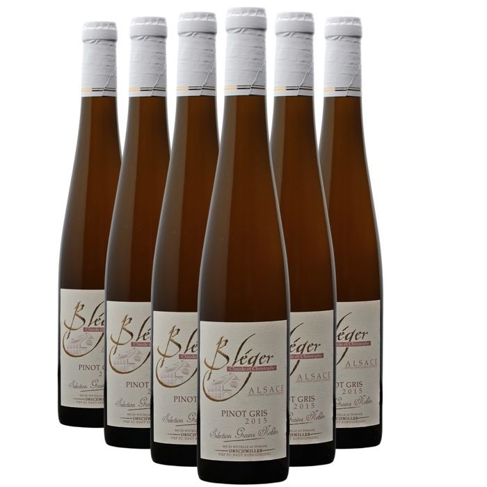 Domaine Claude et Christophe Bléger Alsacia Pinot Gris Sélection de Grains Nobles Moelleux 2015 - Vino blanco de Alsacia (6x50cl) Ecológico