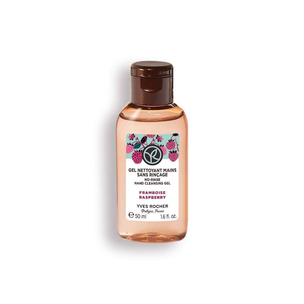 Gel de limpeza para mãos sem enxágue com aroma de framboesa e hortelã-pimenta