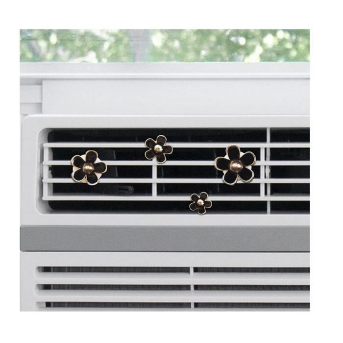 Air Freshener Vent Clips - 4 Car Clips with Cute Flower Charm for Car Air Conditioner, Colorful Decorations