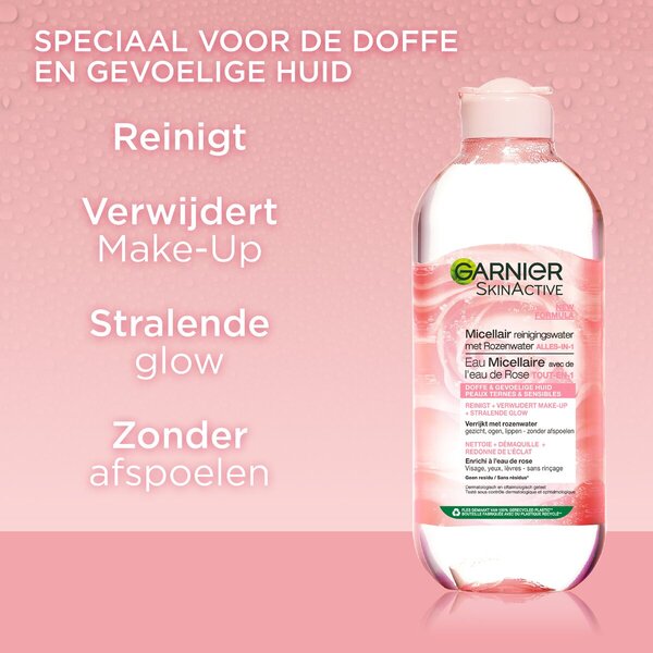 Acqua micellare detergente Garnier SkinActive con acqua di rose<br>400 ml - Pelle sensibile