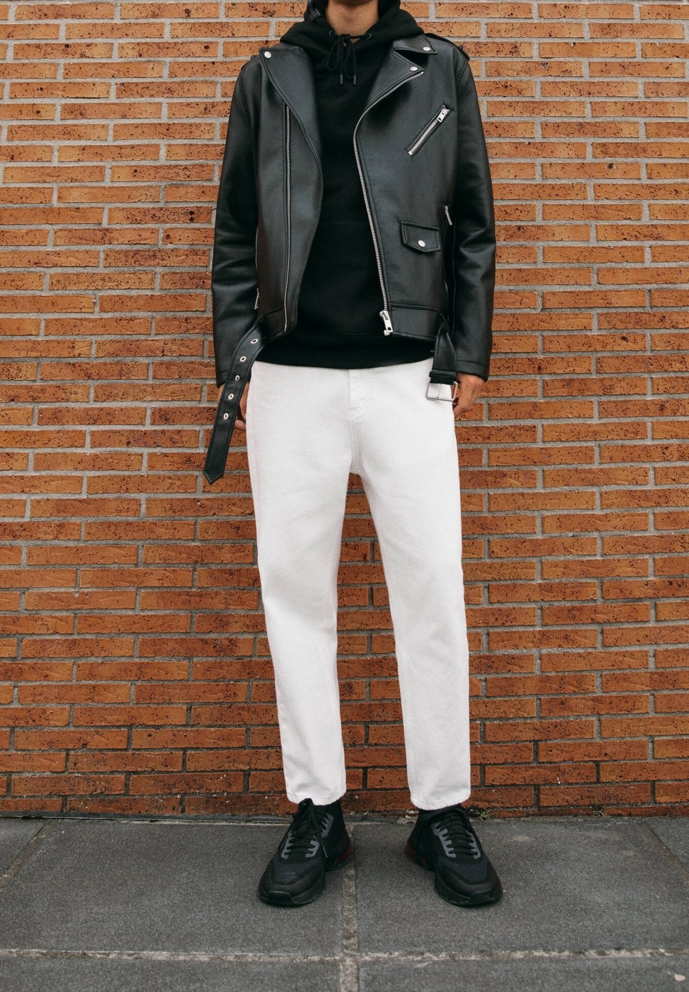 PULL&BEAR Kunstleren jas - zwart