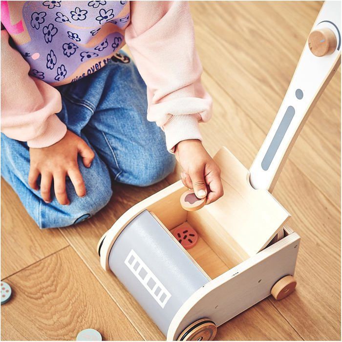 Pretend Play Wooden Toy - Mamabrum Wooden Vacuum Cleaner for Children 3+ Cleaning Toy with Accessories - Role Play - Creative Toy