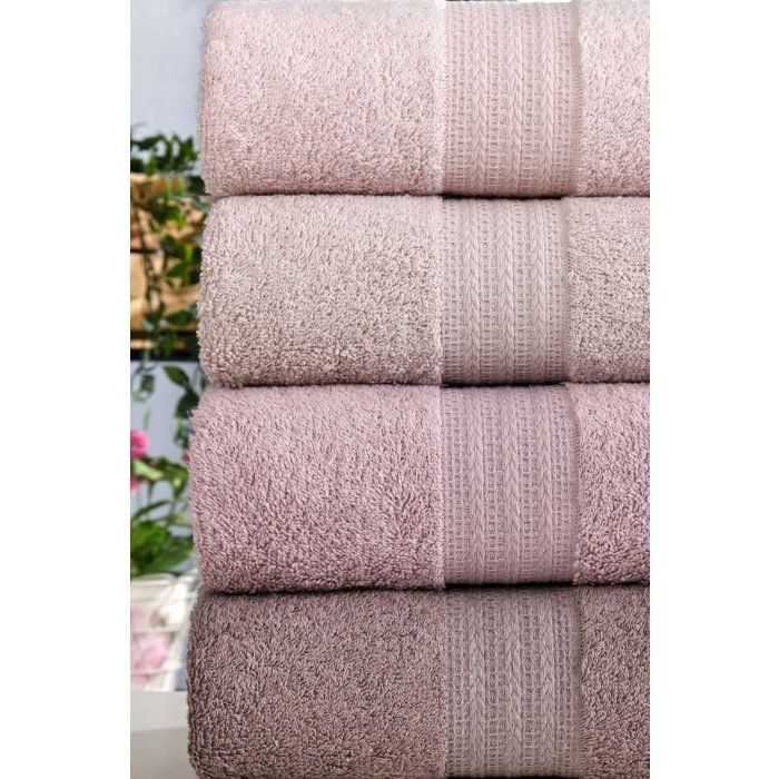 Ensemble de 4 serviettes à main - 50 x 85 cm - Poudre