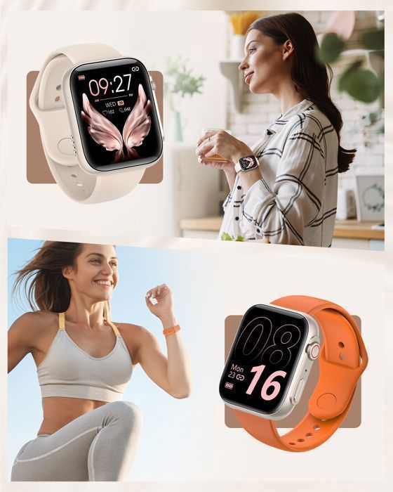 Relógio inteligente feminino FOSMET com chamadas Bluetooth, tela HD de 1,85