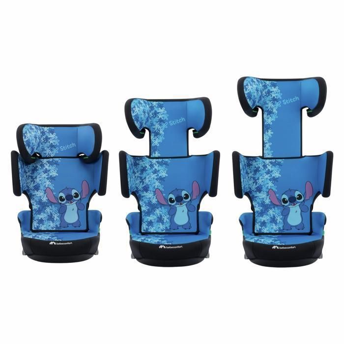 Seggiolino auto BEBECONFORT Hera i-Safe i-Size Booster, con cintura di sicurezza, Gruppo 2/3, da 3,5 a 12 anni, Disney Stitch