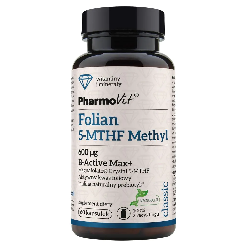 PharmoVit Classic Folian 5-MTHF Methyl 600 mcg B-Active Max+ Kapsułki