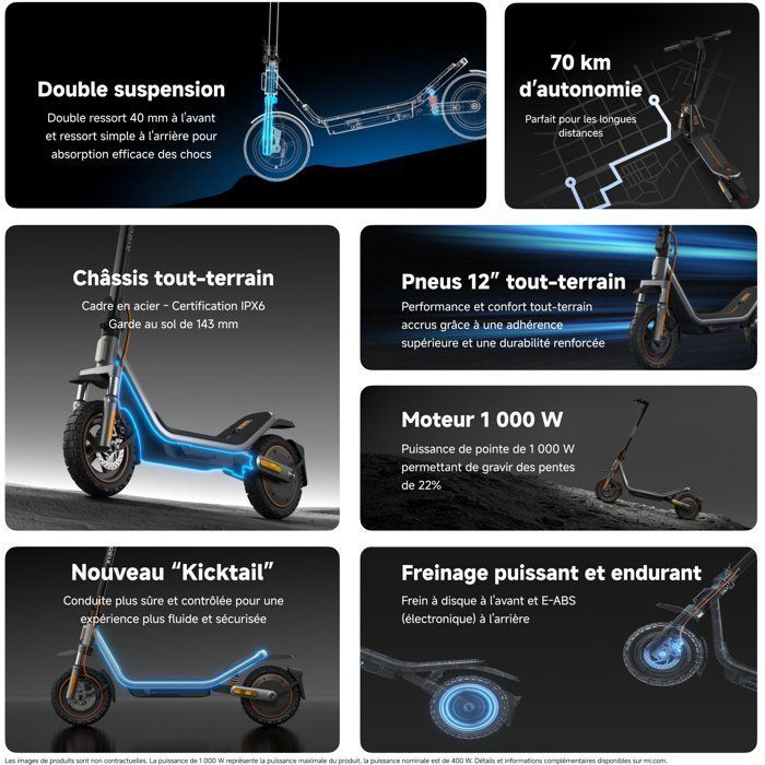 Patinete eléctrico Xiaomi - Electric Scooter 6 Pro - 1000 W máx. - 12
