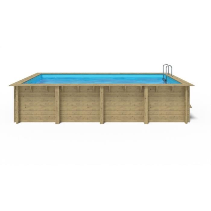 Piscina retangular - SEM NOME - Elly SWIMWOOD - Madeira com certificação FSC - 6,2 x 3 m - 18,5 m³