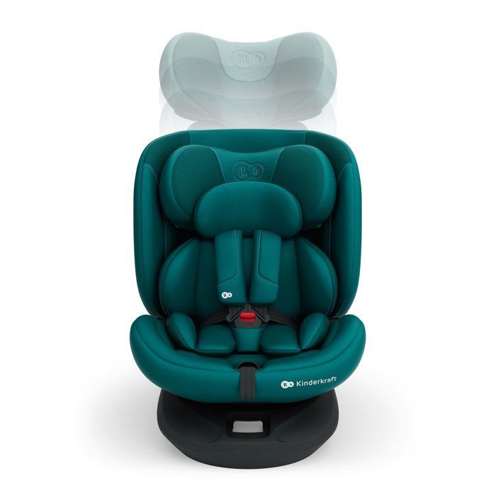Silla de coche Kinderkraft I-GROW 2 PLUS 4 en 1, 40-150 cm, i-Size, RWF, FWF, SPS+, AIR FLOW, respaldo reclinable, arnés ajustable, color verde.