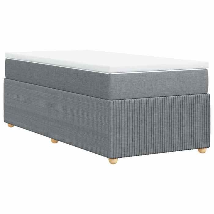 Bed frame with mattress - Maison Exclusive - 90x200 cm - Light grey - Maximum relaxation