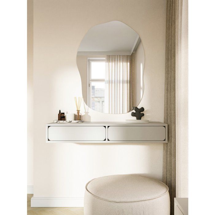 Tocador - WUWU - 110 cm - de pared - con 2 cajones - beige