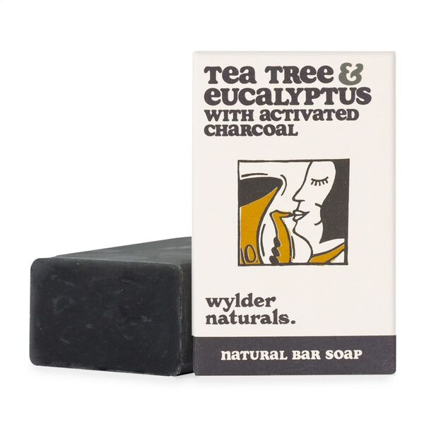 Jabón de árbol de té y eucalipto con carbón activado de Wylder Naturals, 120 g