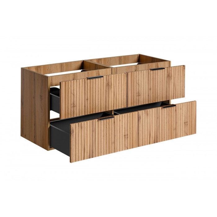 Ensemble complet salle de bain meuble double vasques 120 cm + 2 éléments - Georgia Oak