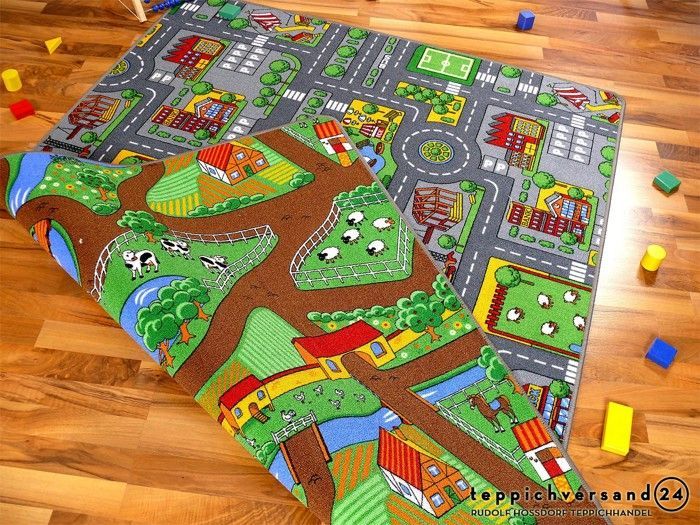 Tappeto gioco per bambini - PERGAMON - reversibile - 100x165 cm