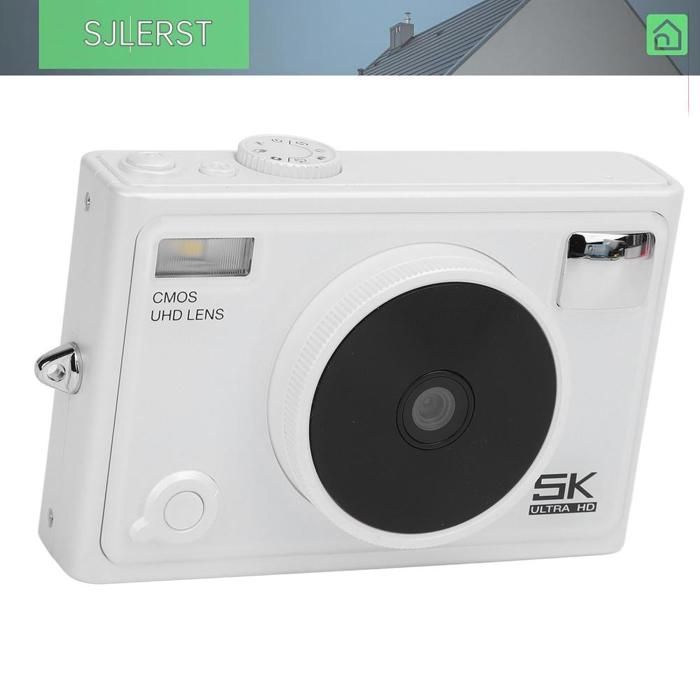 sjlerst appareil photo numérique 72 MP Appareil photo numérique 5K 72MP Double caméra arrière Écran IPS 2,8 optique appareil Blanc