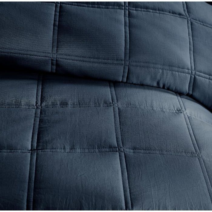 Colcha/manta acolchada a cuadros azules para 2 personas - 300x270 cm - Certificación Oeko-TEX
