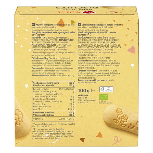 Kruidvat 8+M Organic Baby Biscuits<br>100g