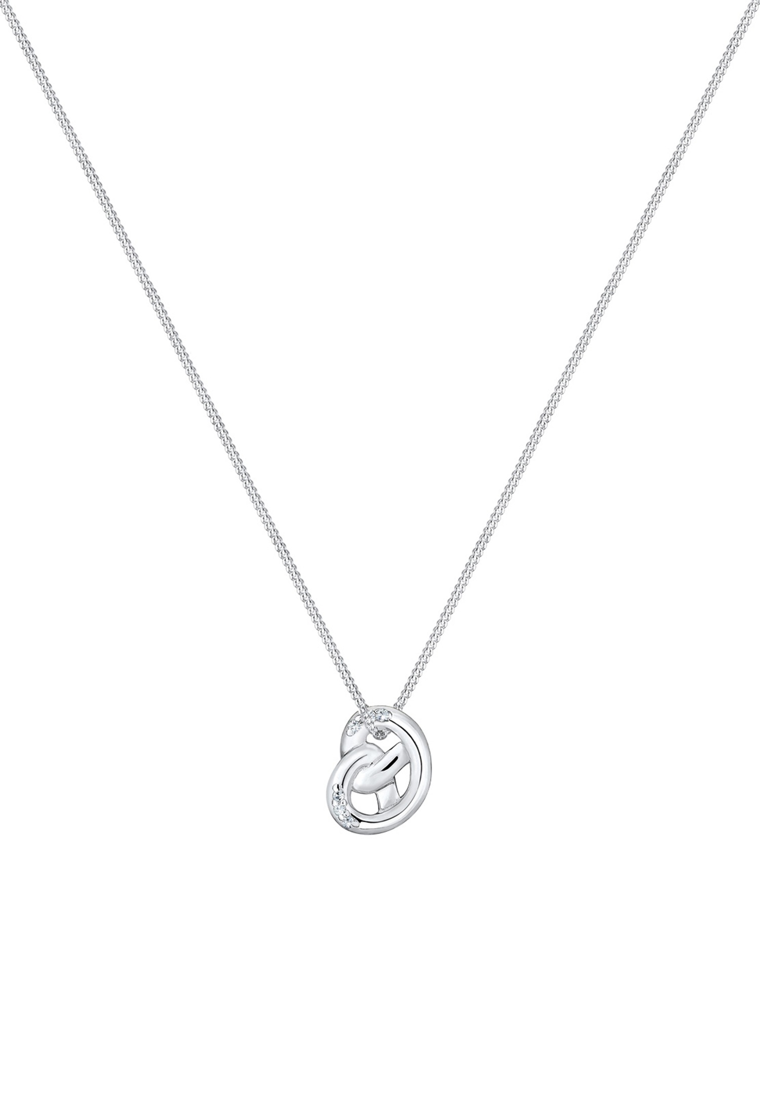 Elli Femmes Pendentif de Bretzel Traditionnel avec Cristaux en Argent Sterling 925